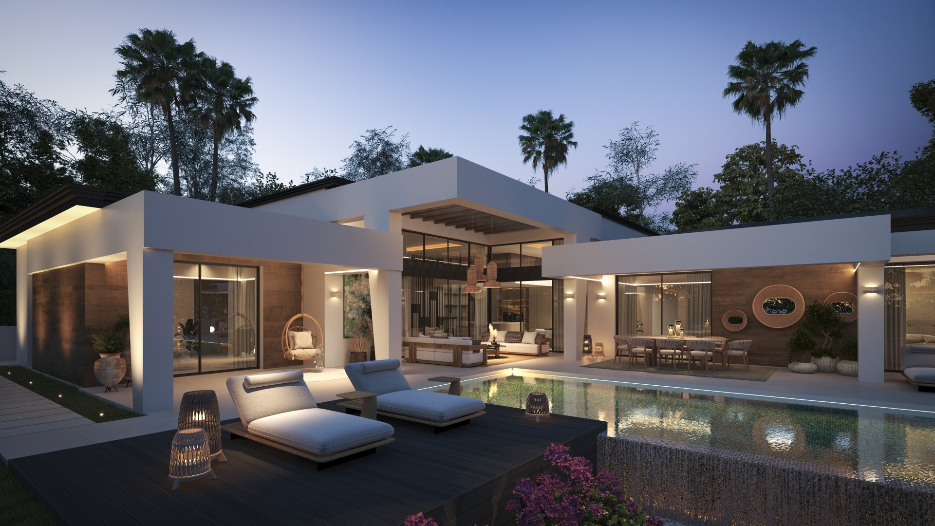 Elegante villa sobre plano y con elegante estilo contemporáneo en Nueva Andalucia, Marbella