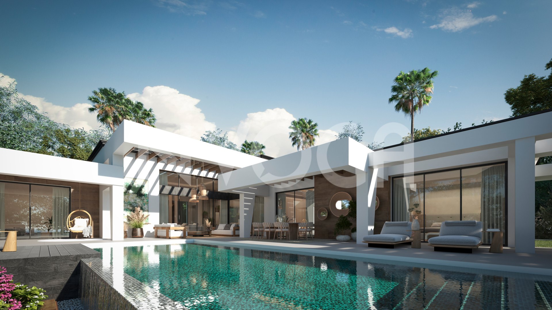 ¡EN CONSTRUCCION! Elegante villa sobre plano y con elegante estilo contemporáneo en Nueva Andalucia, Marbella