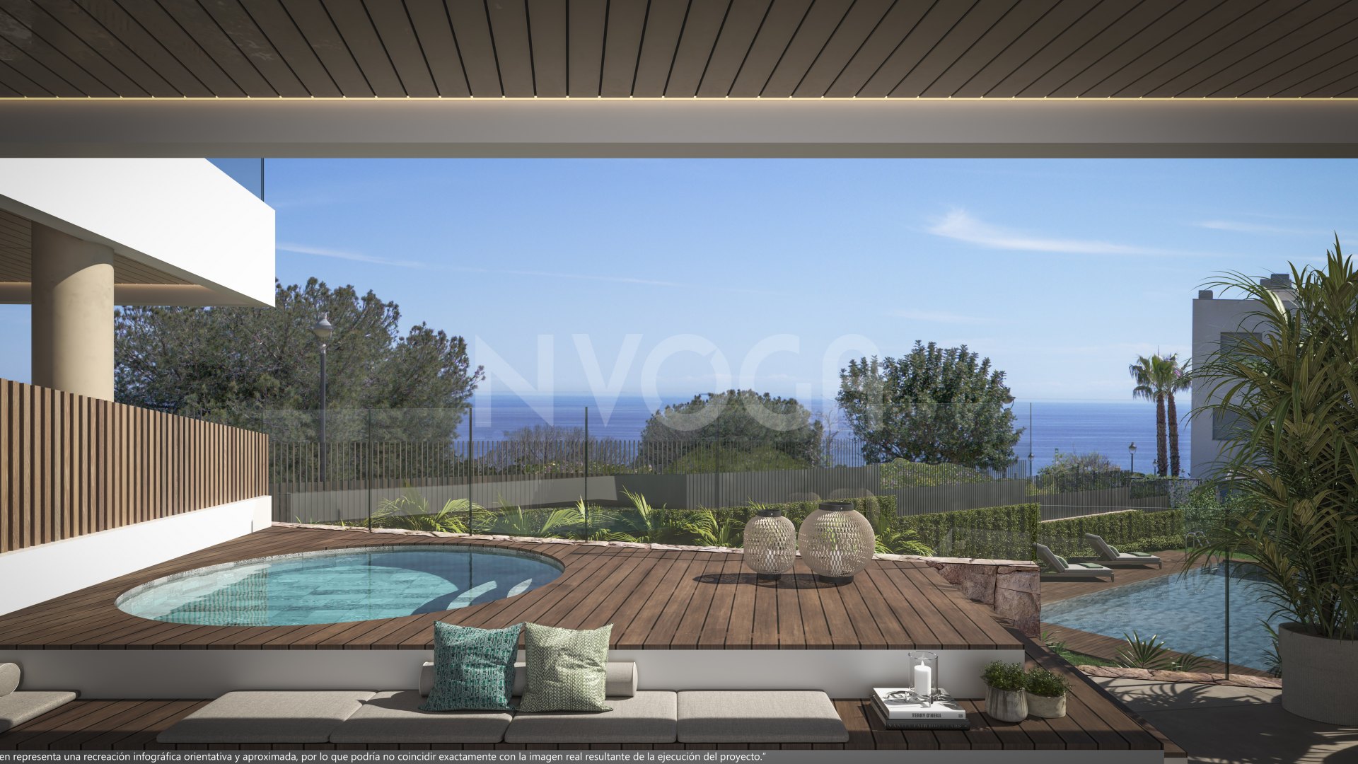 Beautiful ground floor with a private pool and the sea view