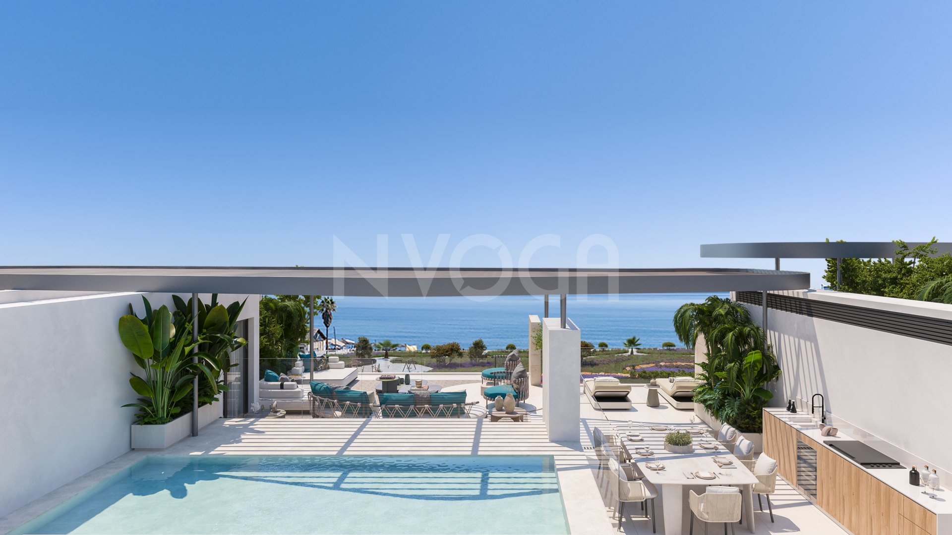 “Vive a un paso del mar” En este exclusivo ático de 3 dormitorios y solárium en primera línea de playa en la Costa del Sol.