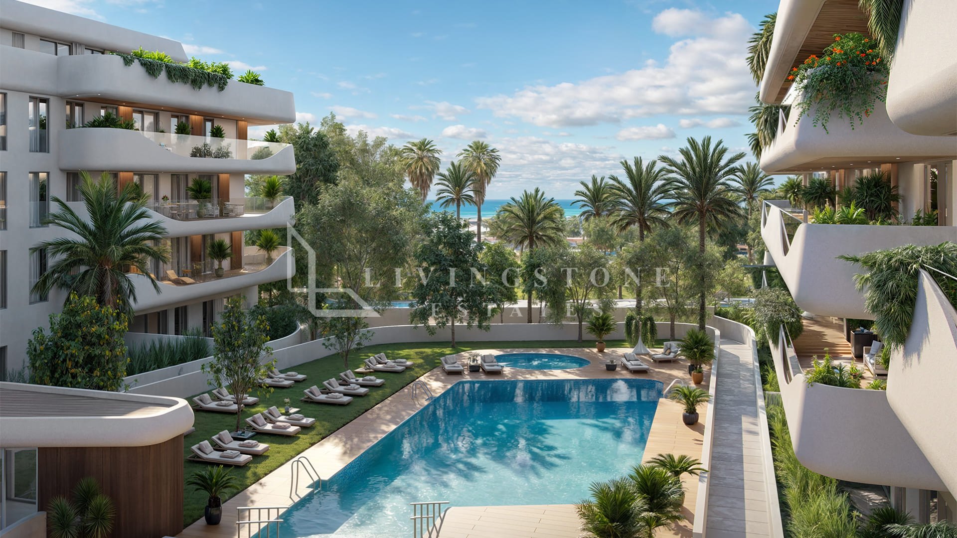 Welcome to a new and exclusive apartment complex situated just minutes from the Mediterranean shoreline.