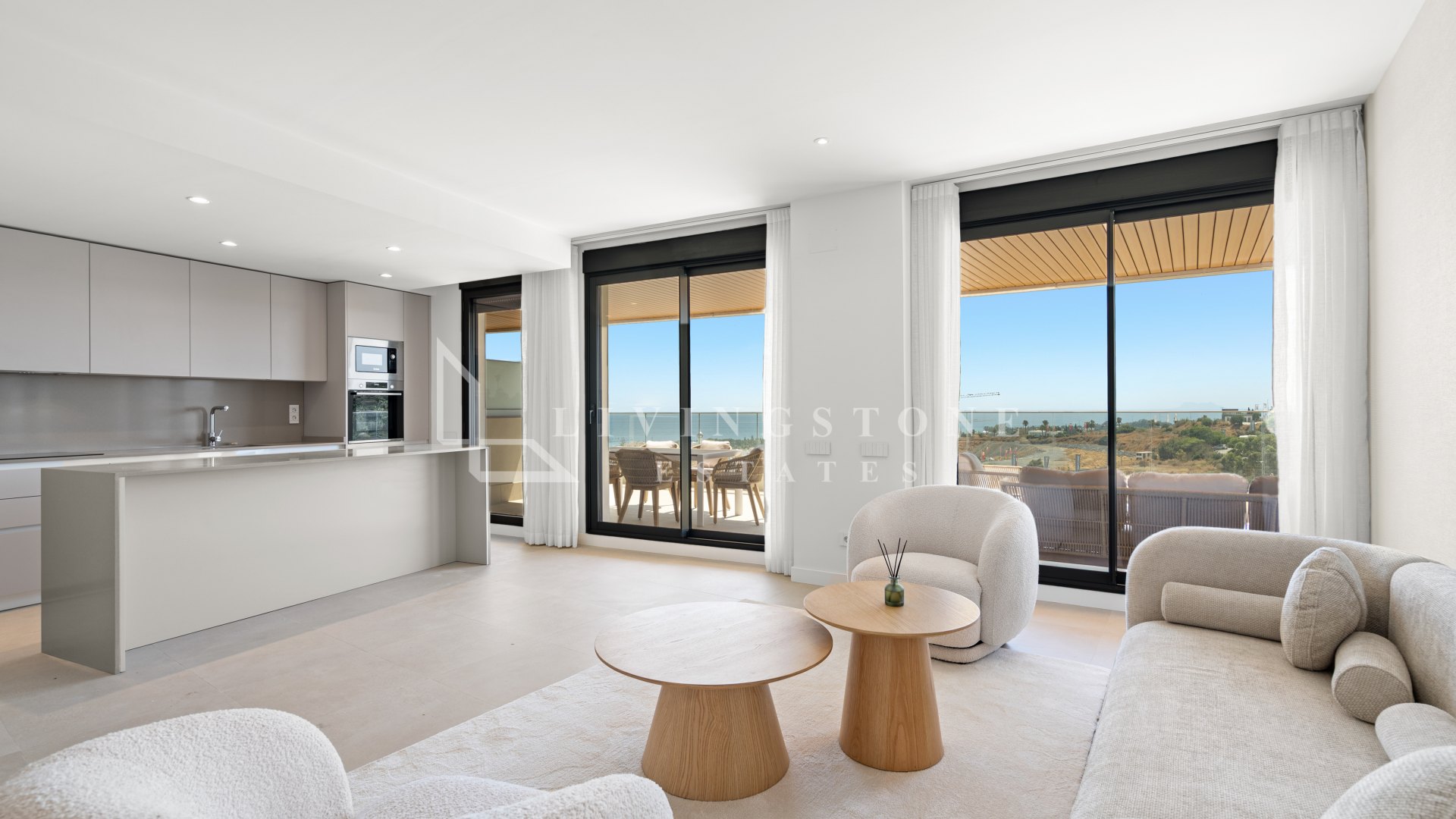 Contemporary Two-Bedroom Apartment with Panoramic Sea Views in Selwo, Estepona