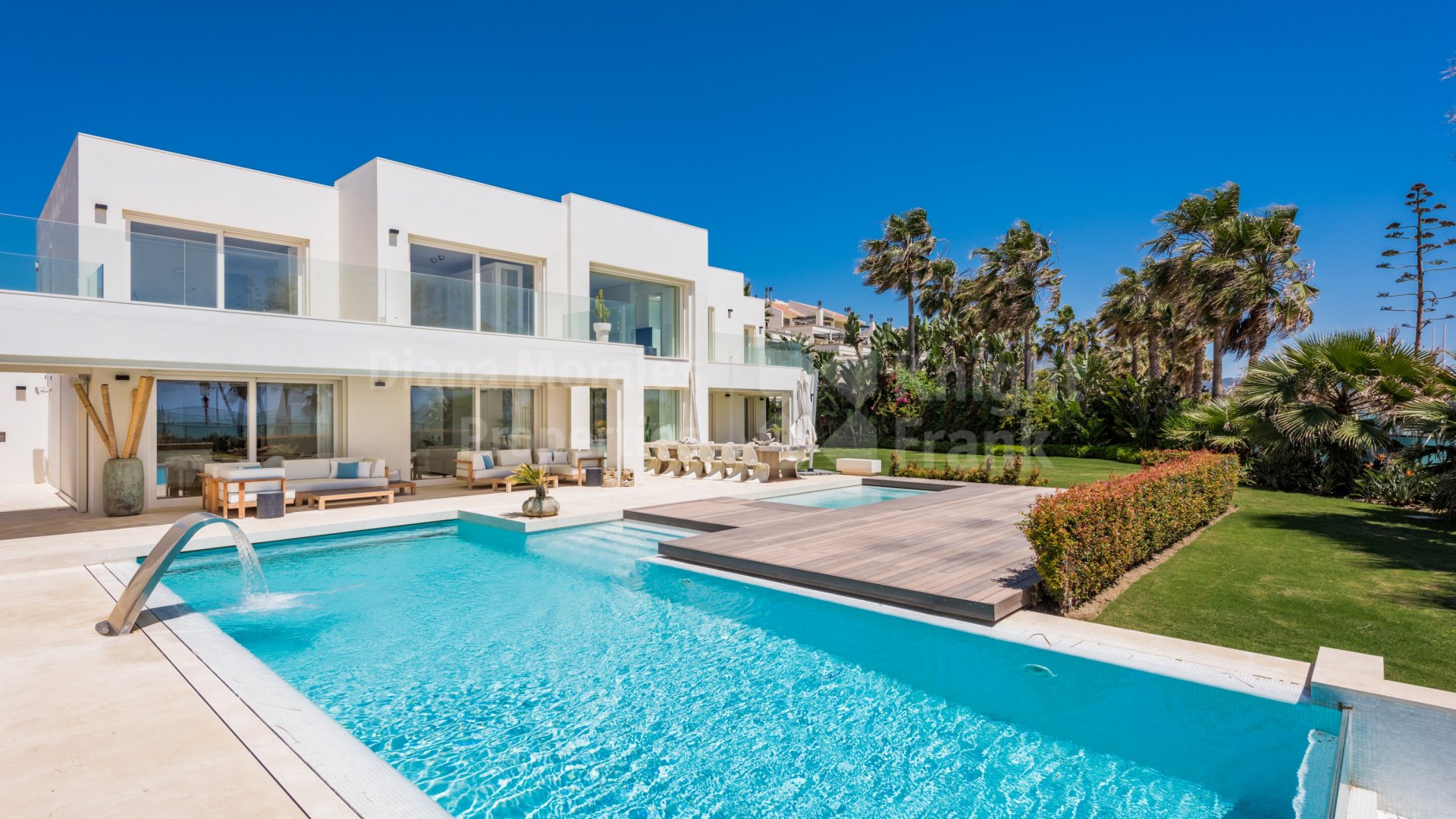 Beach Side Golden Mile, Beachfront villa with sea views for sale in Marbella