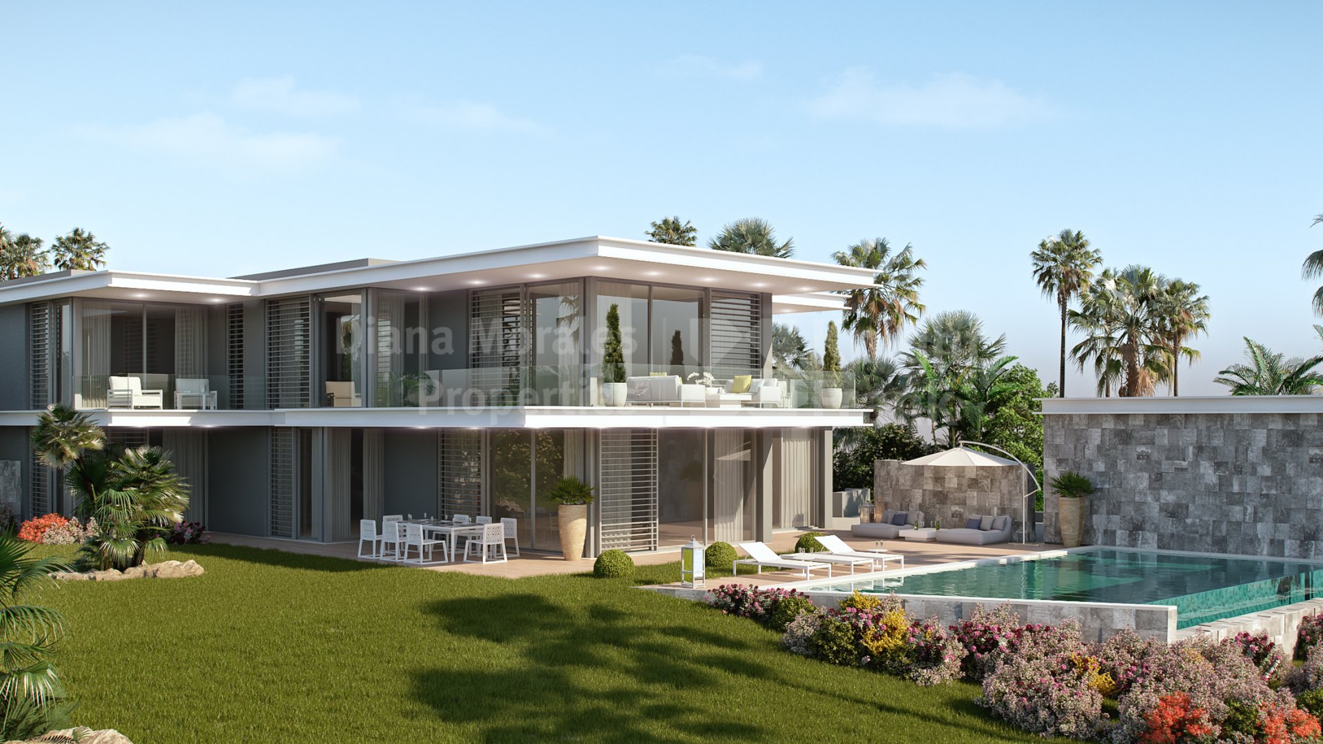 Cabopino, Moderne Villa mit Meer- und Golfblick