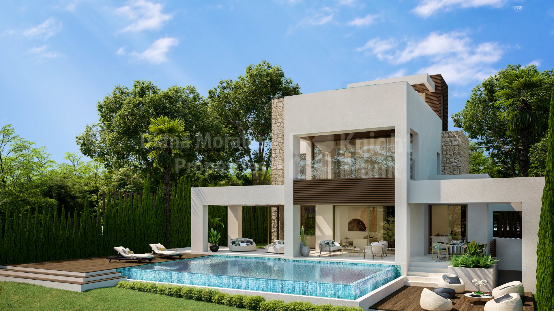 Marbella Centre, Modern villa in a gated community with security