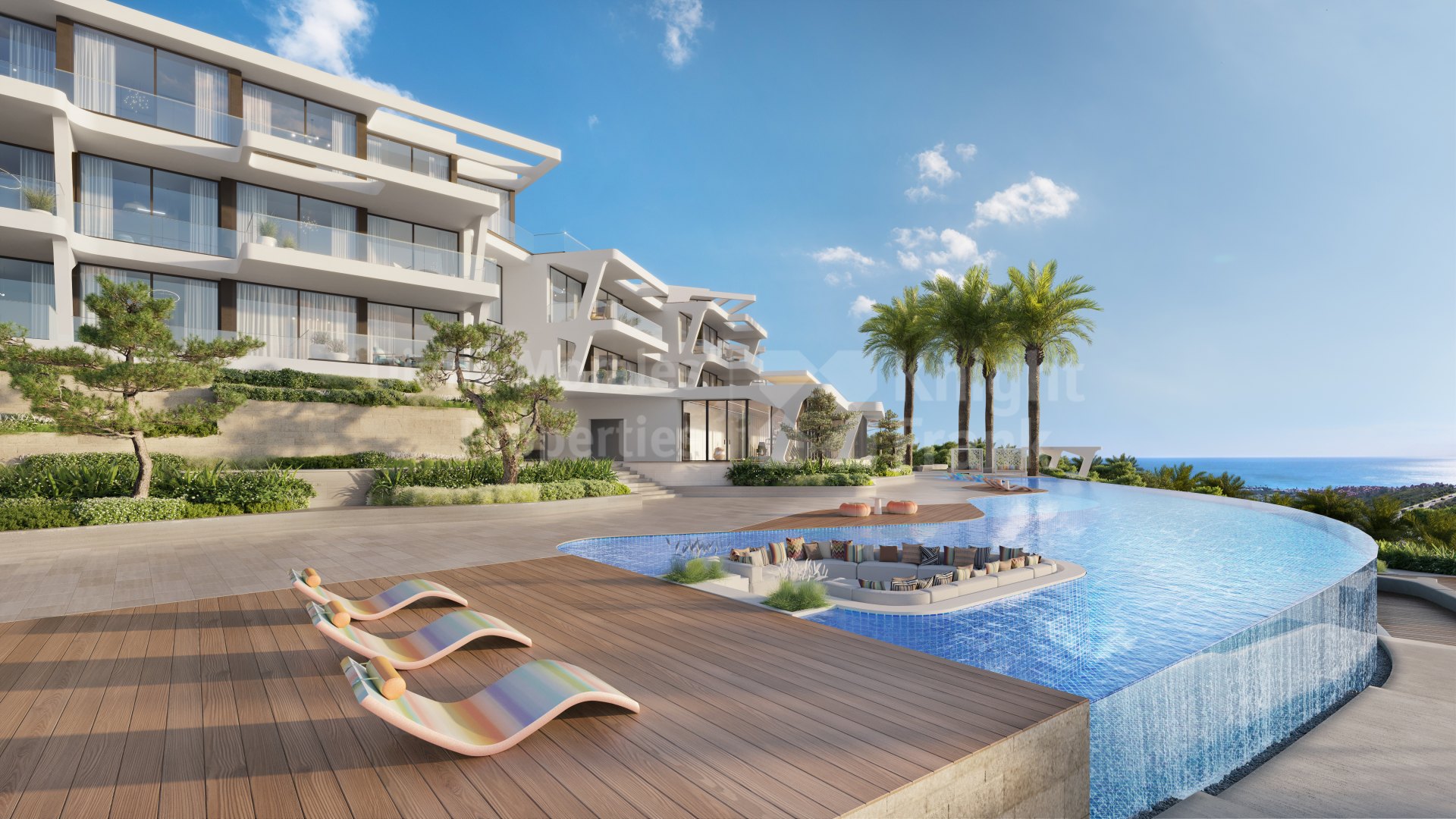 Finca Cortesin, Apartamento de tres habitaciones de marca con vistas al golf y al mar