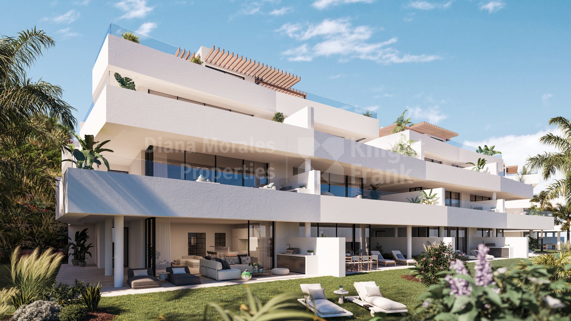 Estepona, Penthouse duplex de 3 chambres avec vue sur la mer