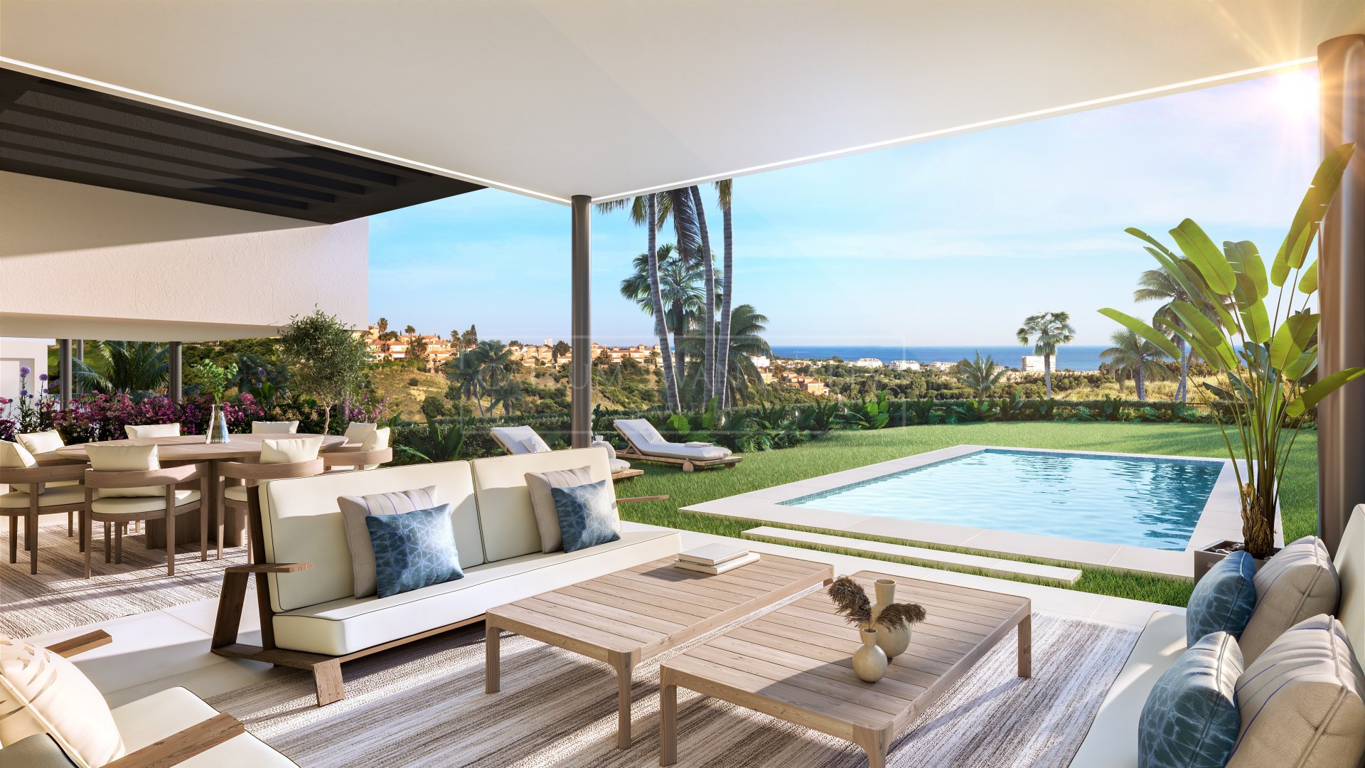 Casa pareada con vistas al mar y al golf al este de Marbella
