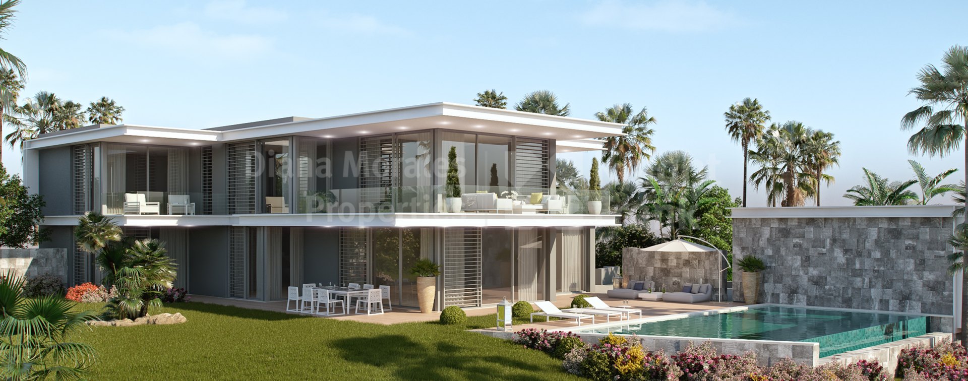 Cabopino, Villa contemporánea con vistas al mar y al golf