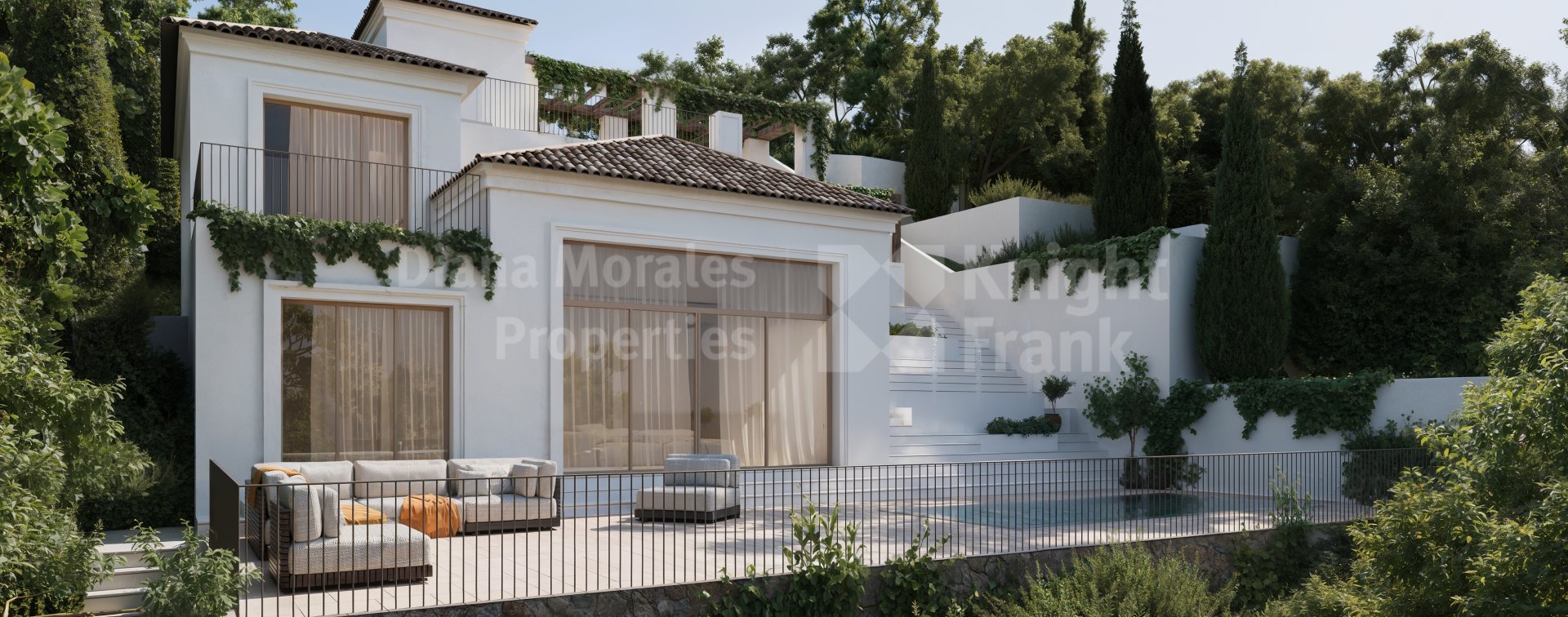 Elviria, Hillside four-bedroom villa with a private pool in East Marbella
