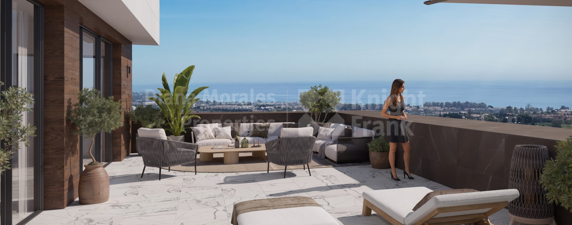 Estepona Este, Ático de 3 dormitorios en esquina en un complejo en la Nueva Milla de Oro