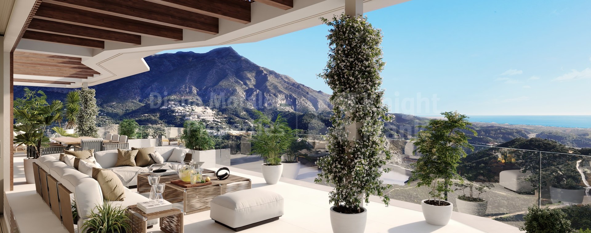 Ático de dos dormitorios con piscina privada en El Real de la Quinta