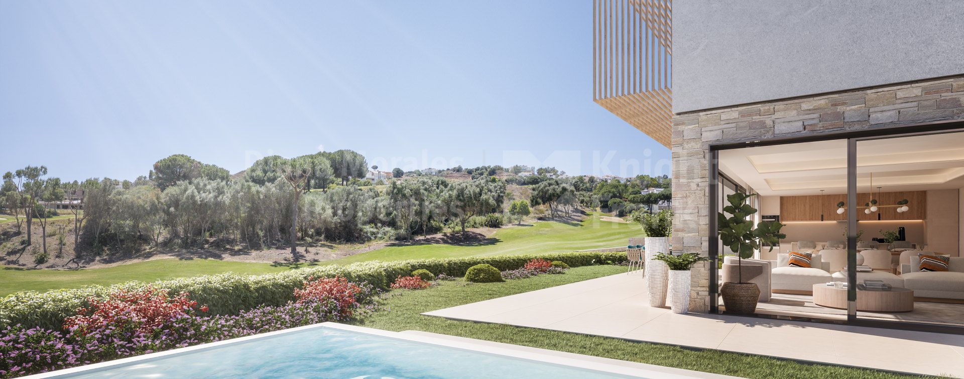 Cala de Mijas, Nouvelle maison de ville contemporaine en face du parcours de golf