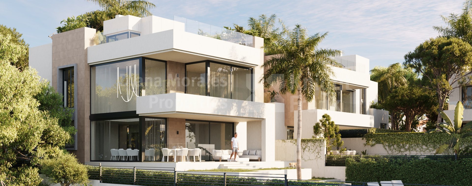 Marbella East, Beachside group of four modern villas in East Marbella