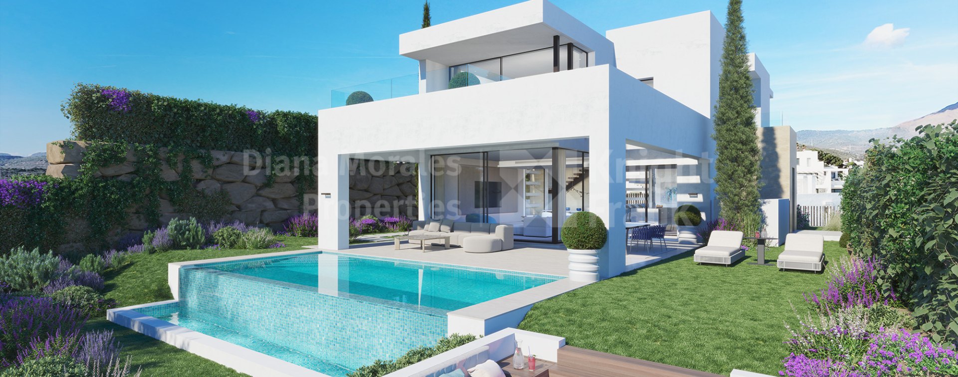 Diez villas nuevas y elegantes frente al golf de Estepona