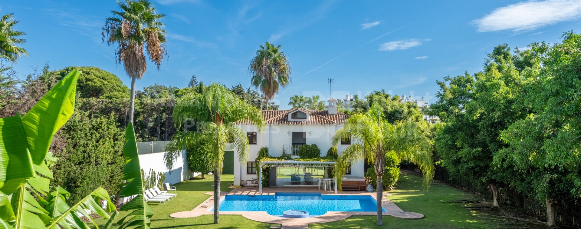 Guadalmina Baja, Fabulous villa with guest house and private padel court