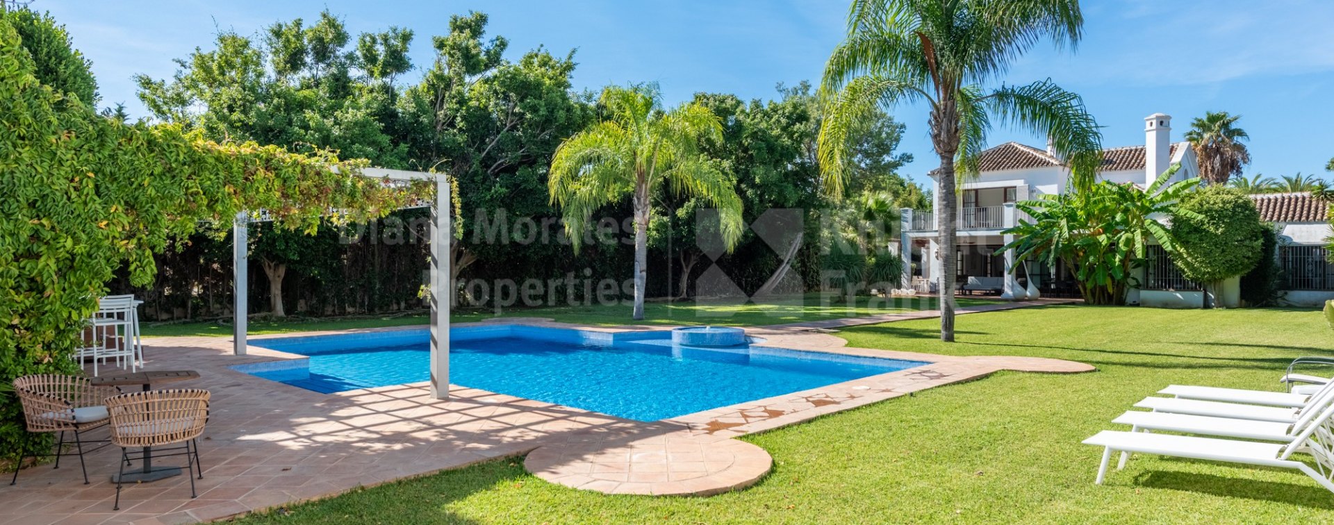 Guadalmina Baja, Fabulous villa with guest house and private padel court