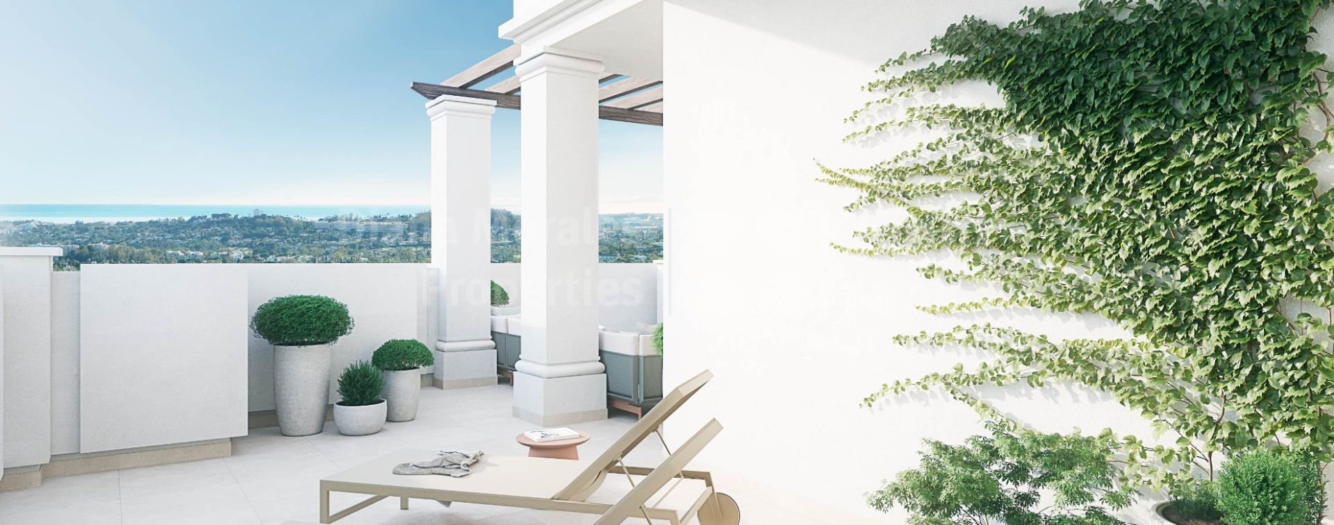 Nueva Andalucia, Dachgeschosswohnung in einer geschlossenen Wohnanlage mit Aussicht