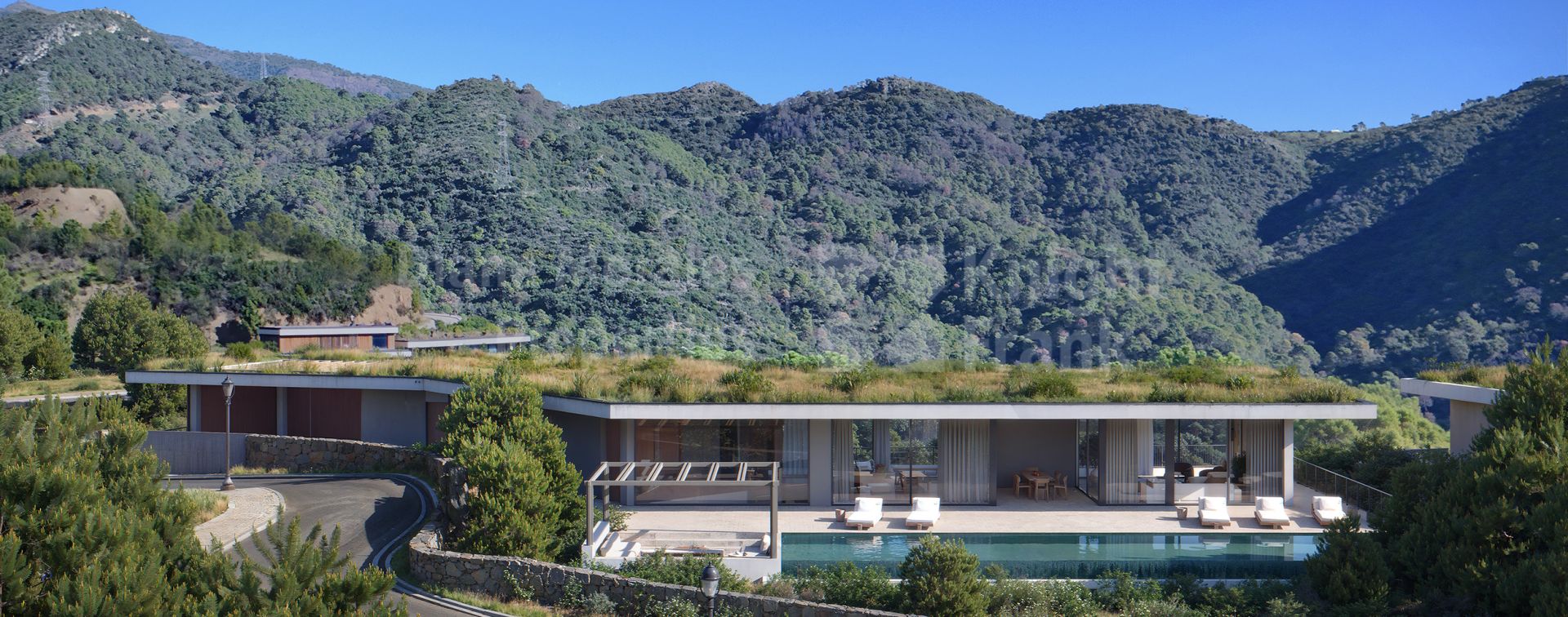 Monte Mayor, Une villa contemporaine orientée ouest sur un terrain surélevé