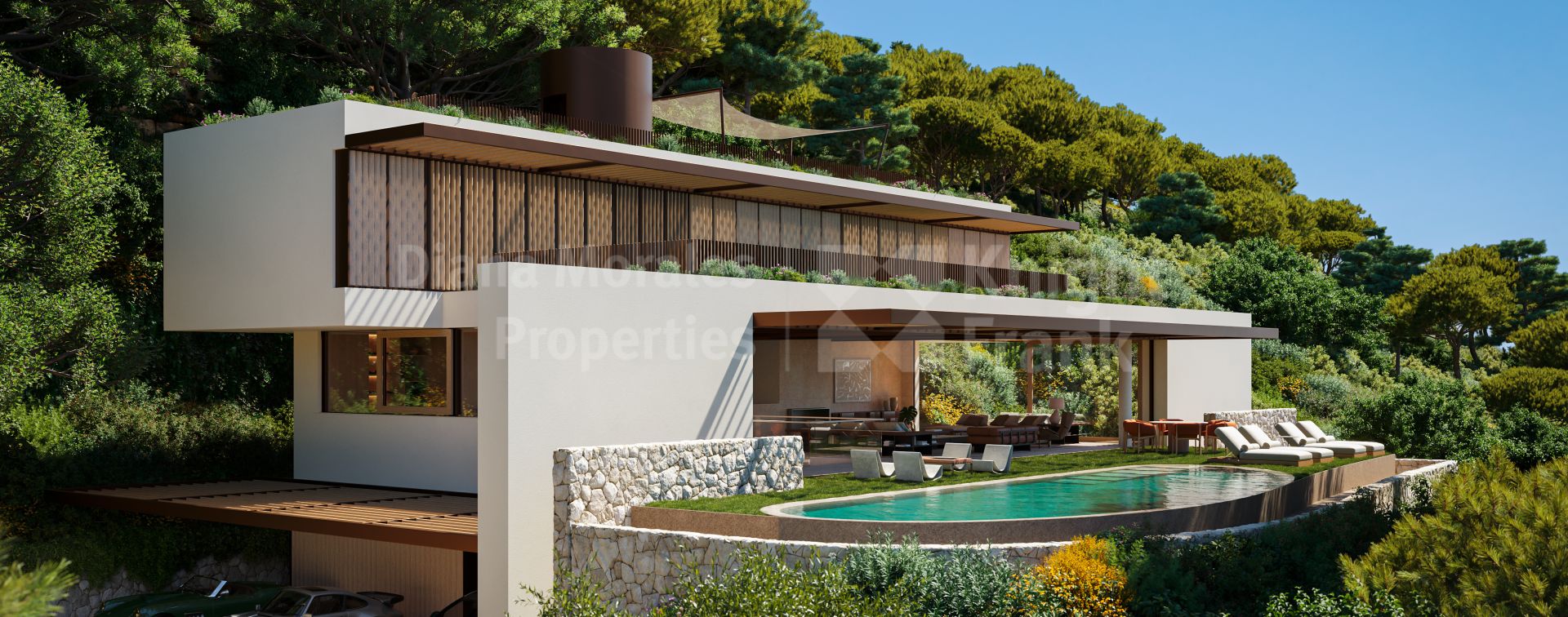 El Madroñal, Villa Jacaranda, casa contemporánea integrada en la naturaleza en Benahavís