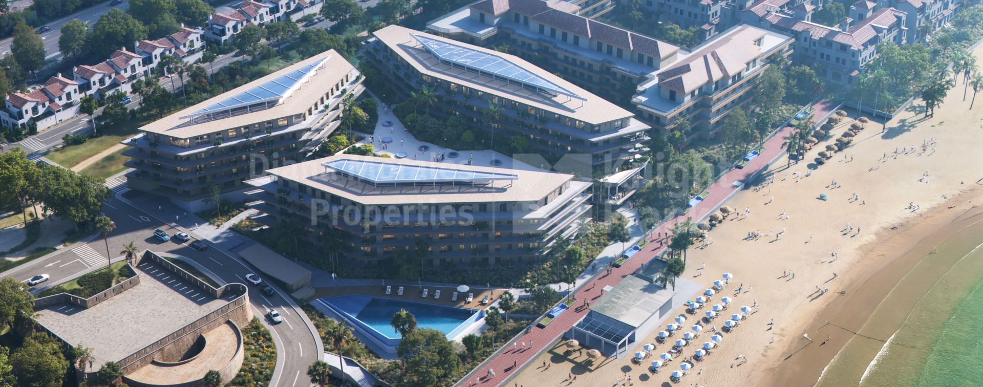 Manilva Beach, Three-bedroom apartment in a beachfront complex with direct sea views