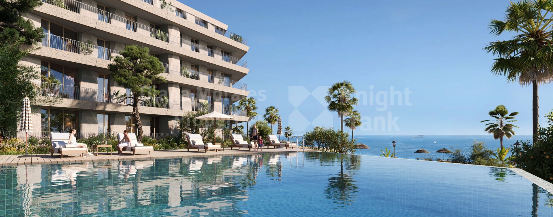 Manilva Beach, Einzimmerwohnung in einer Wohnanlage direkt am Strand