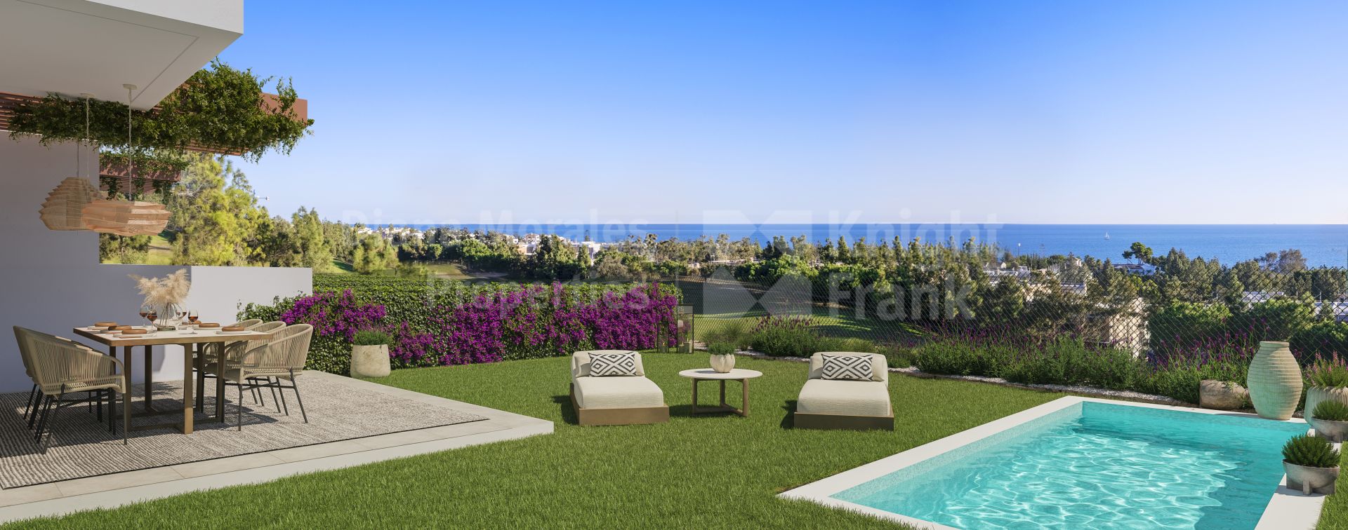 El Chaparral, Nueva adosada de 4 dormitorios junto al campo de golf con vistas al mar