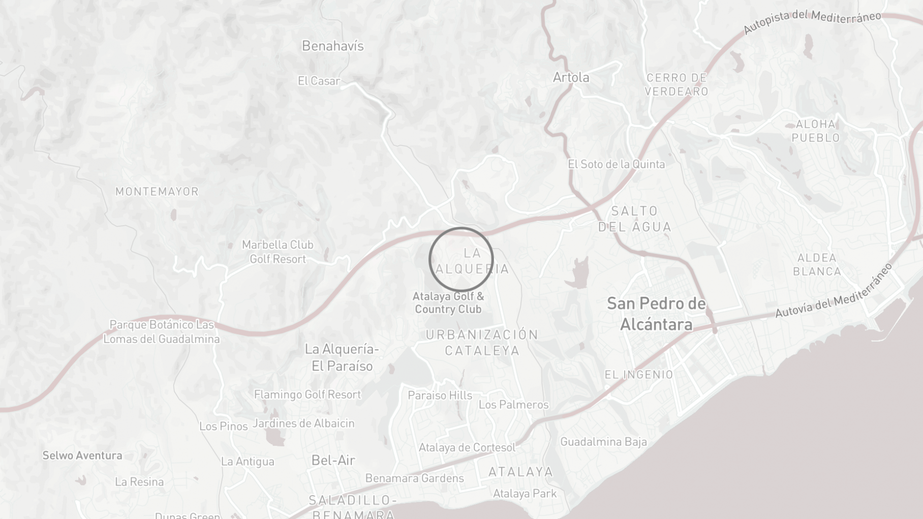 Property Location Map, La Alqueria, Benahavis