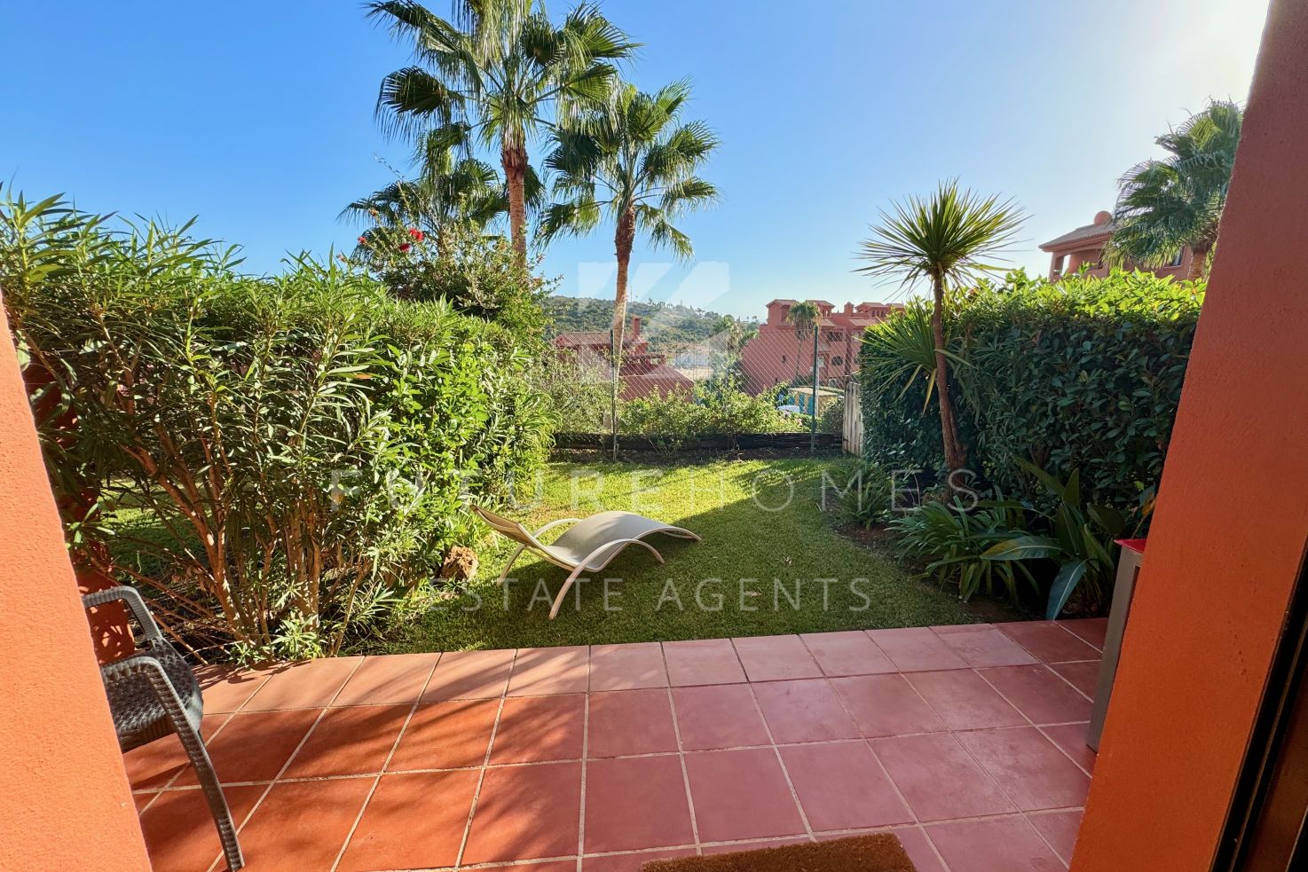 Modern ground floor two bedroom apartment only 500 metres from the beach with private garden.