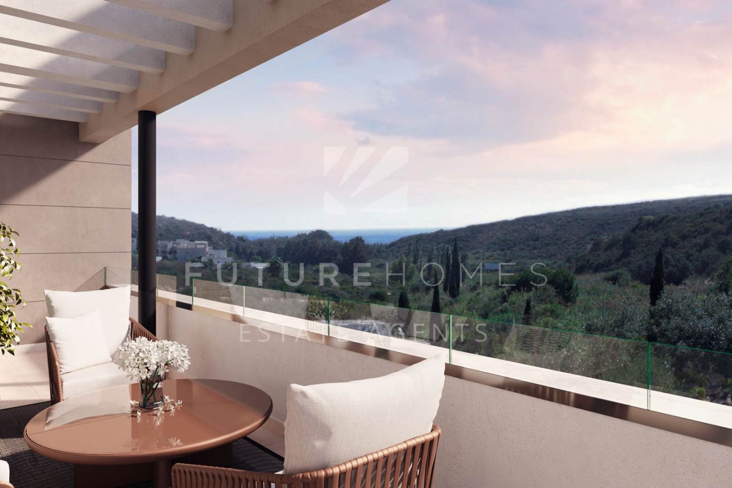 First floor apartment with west facing views in Bliss Homes, Casares.