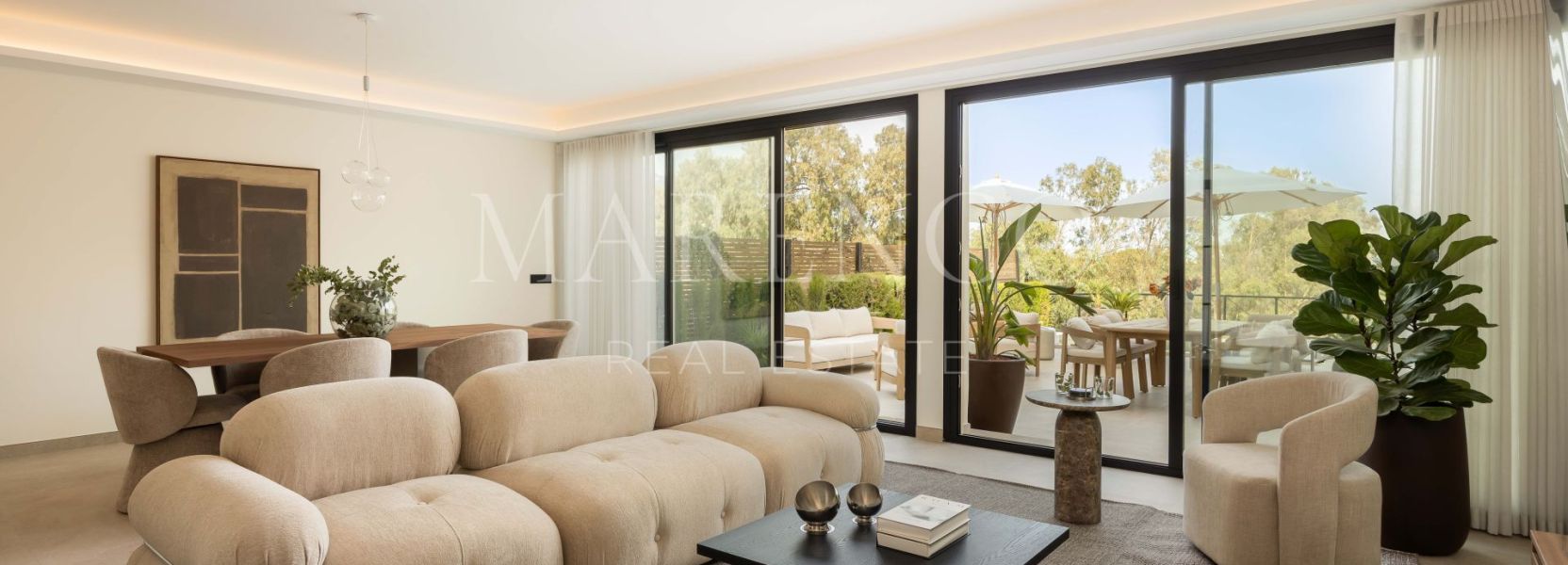 Appartement begane grond in Palacetes Los Belvederes, Nueva Andalucia, Marbella