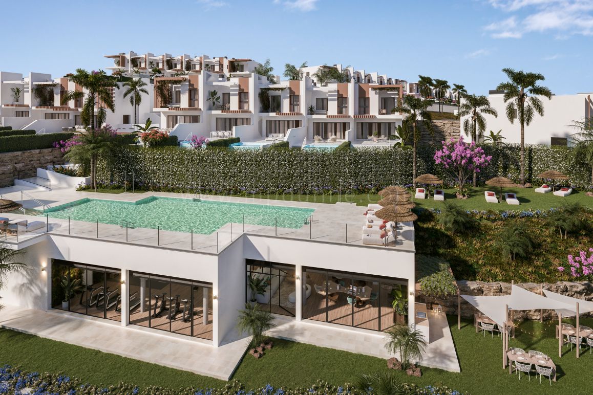 Villa mitoyenne trois chambres avec vue mer à Mijas, Costa