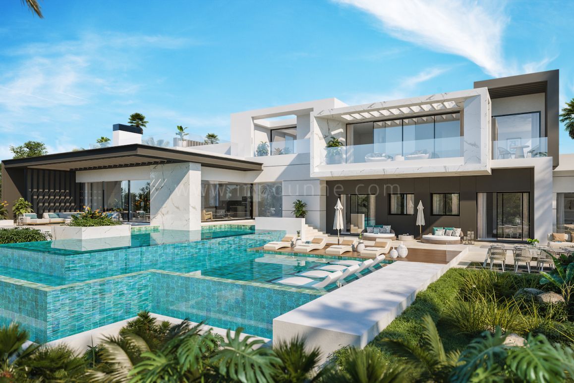 Villas gemelas en construcción con increíbles vistas al mar