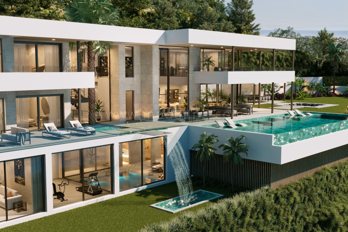 Luxuriöse Villa mit sechs Schlafzimmern und Panoramablick auf das Meer in El Madroñal