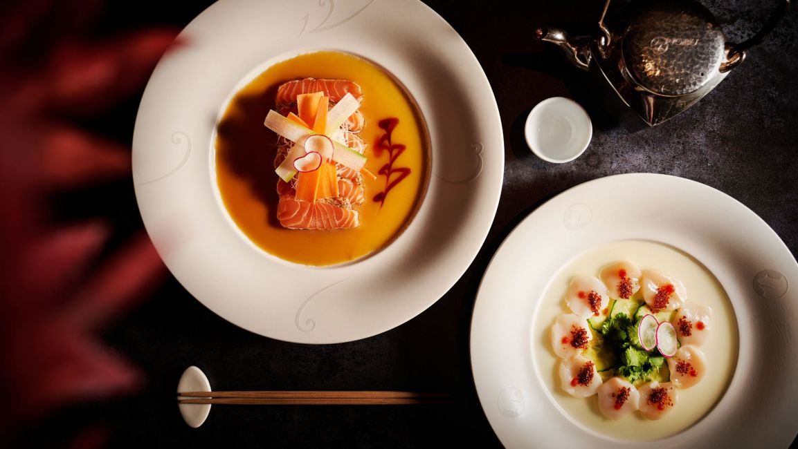 Salmon and sushi fusion, World-class Japenese cuisine, Nobu, Puente Romano, Marbella Golden Mile
