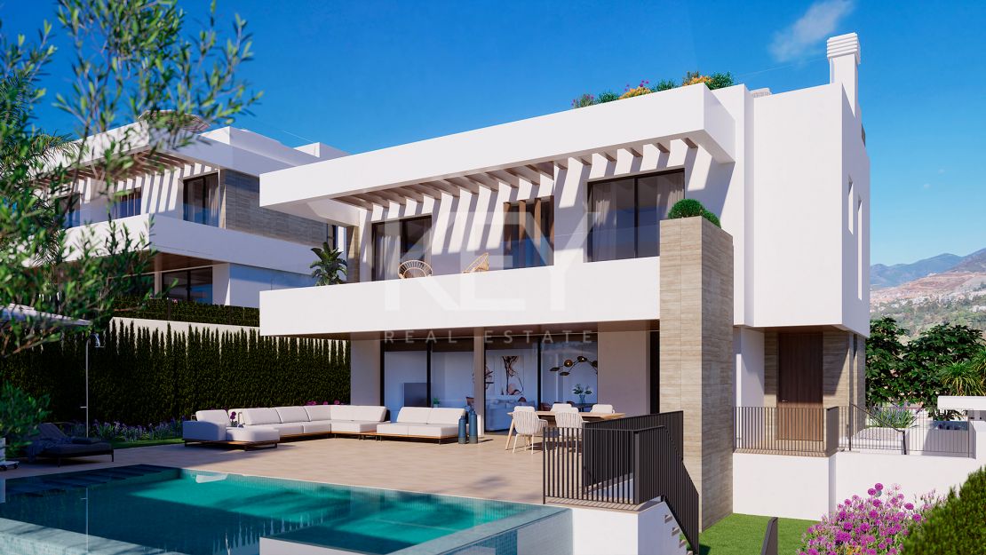New project of modern style villas in the New Golden Mile, Estepona