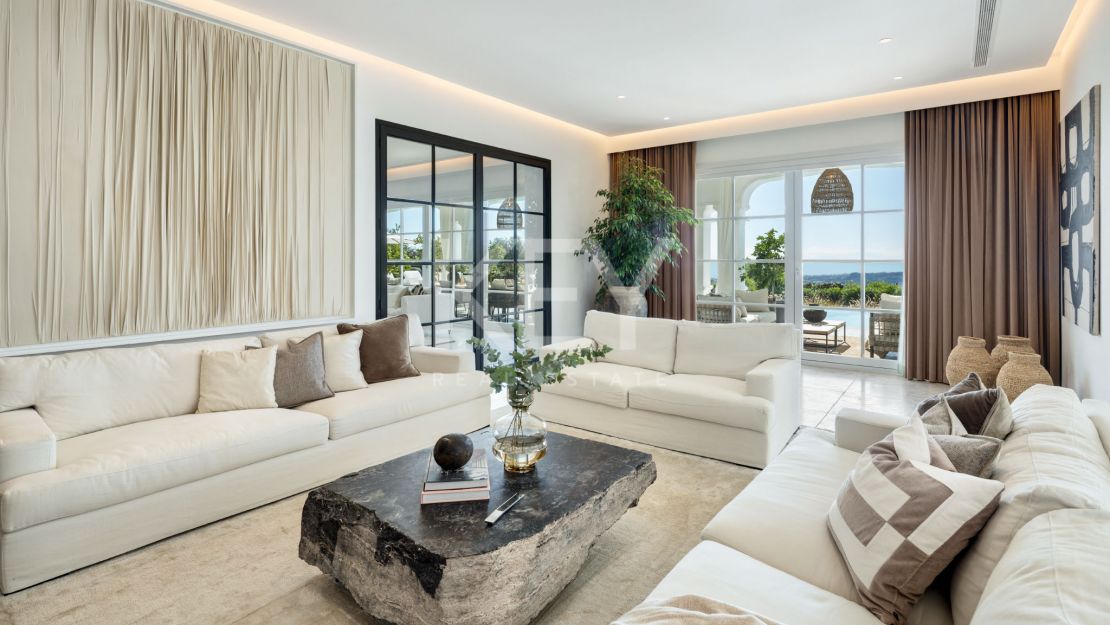 Impresionante villa en Marbella Club Golf Resort con vistas panorámicas al mar Mediterráneo en Benahavís