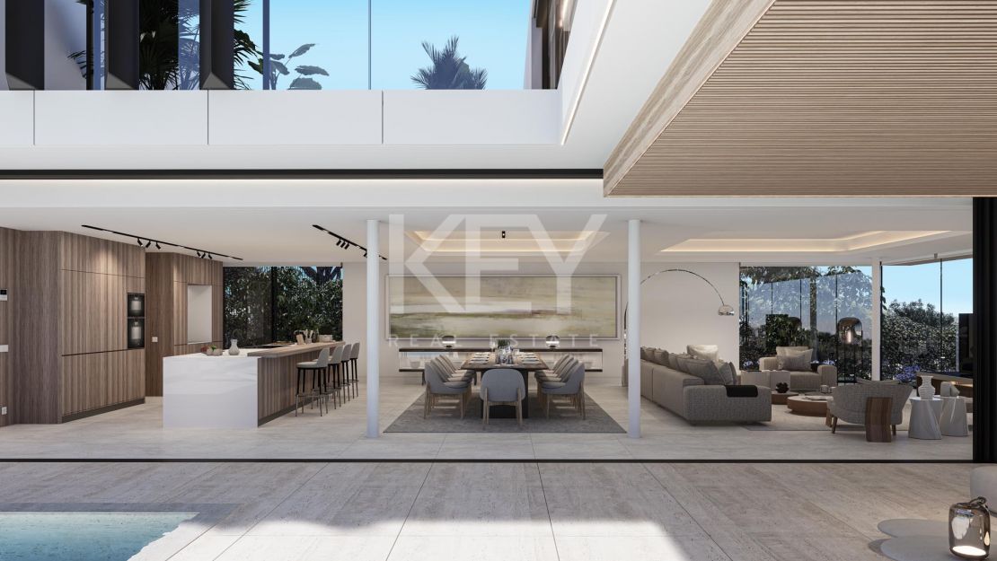 Эксклюзивный участок с панорамным видом на поле для гольфа и море в Ла-Ресерва, Сотогранде