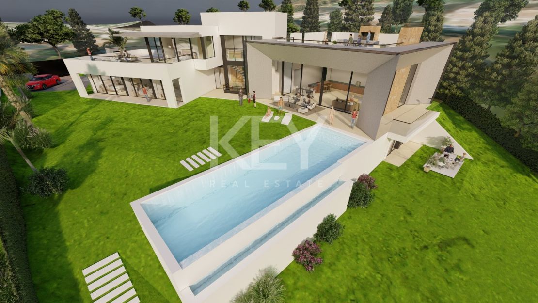 New plot with license and project located between golf courses in Nueva Andalucia, Marbella.