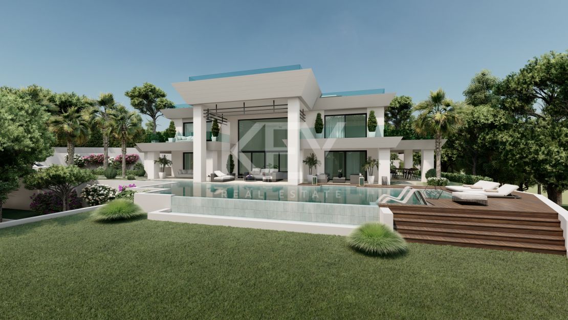 Fantástica villa de obra nueva con vistas al Mar Mediterráneo en Sierra Blanca, Milla de Oro, Marbella