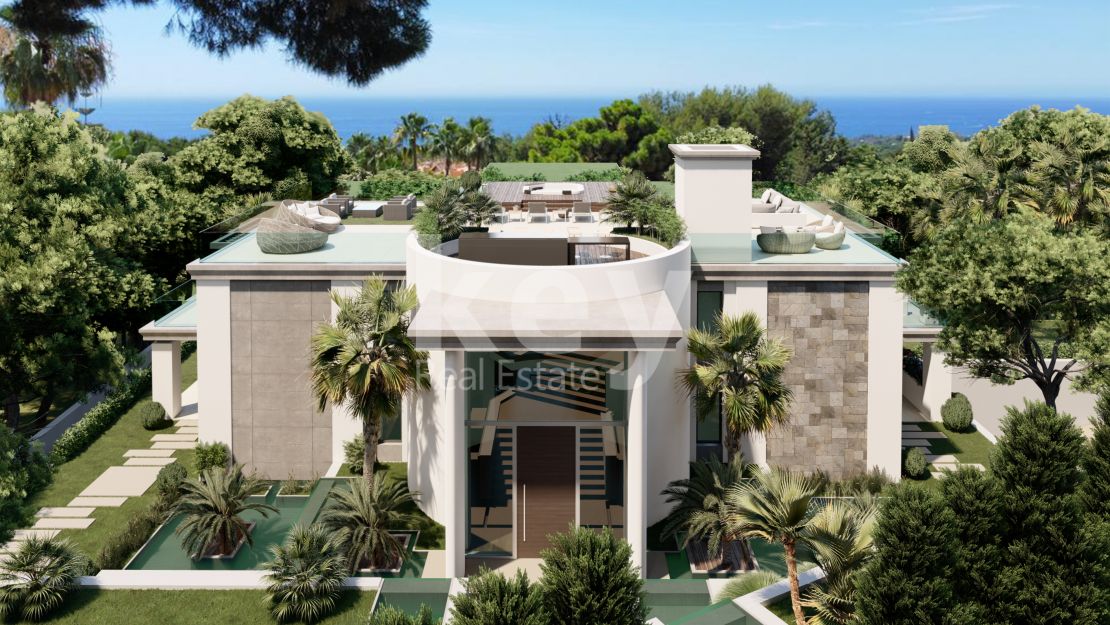 Fantastic newly built villa with views of the Mediterranean Sea in Sierra Blanca, Golden Mile, Marbella