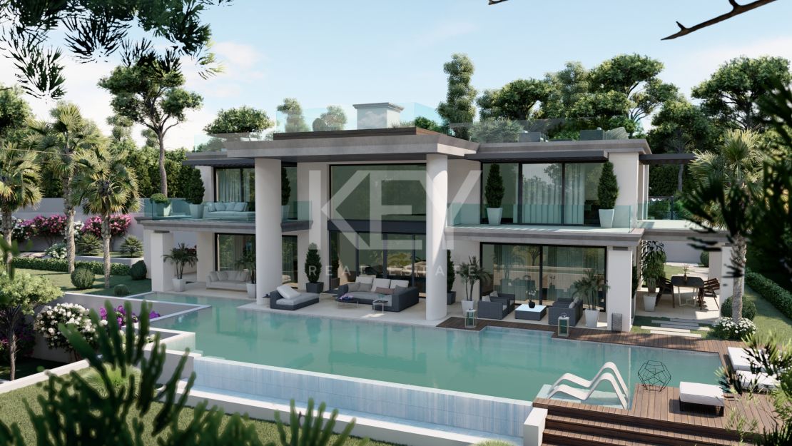 Фантастическая новая вилла с видом на Средиземное море в Сьерра Бланка, Марбелья