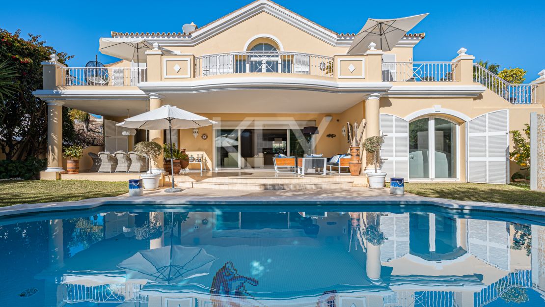Beautiful Frontline Beach Villa in Casablanca, Marbella Golden Mile with Stunning Sea Views for Sale