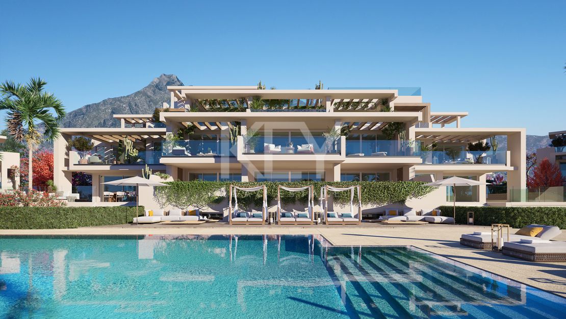Los lujosos apartamentos en una comunidad cerrada en venta en una ubicación privilegiada en la Milla de Oro, Marbella