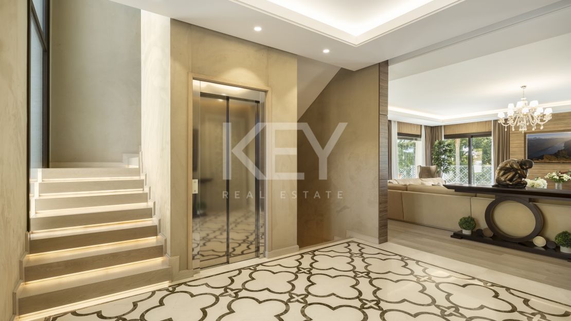 Luxurious, frontline golf villa with La Concha views for sale in Nueva Andalucia, Marbella