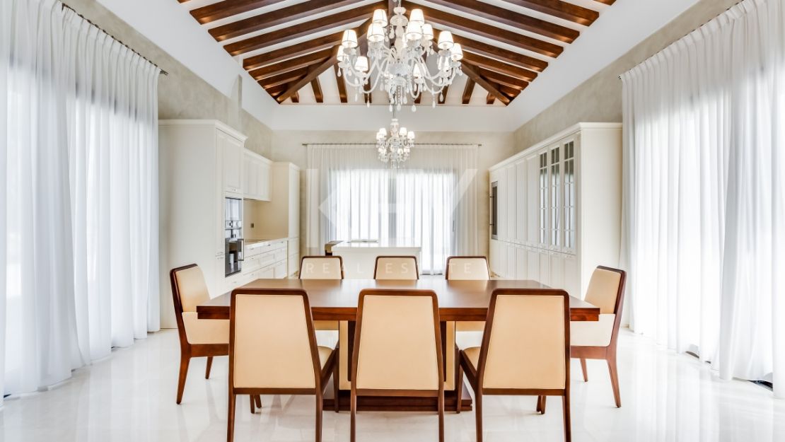 Luxurious, frontline golf villa with La Concha views for sale in Nueva Andalucia, Marbella