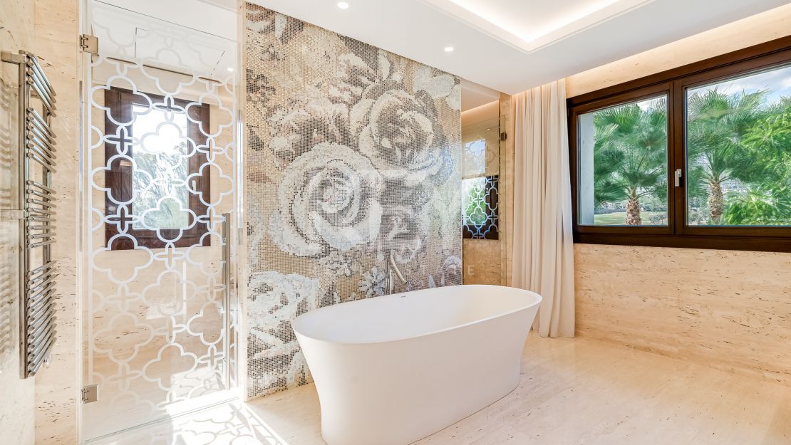 Luxurious, frontline golf villa with La Concha views for sale in Nueva Andalucia, Marbella