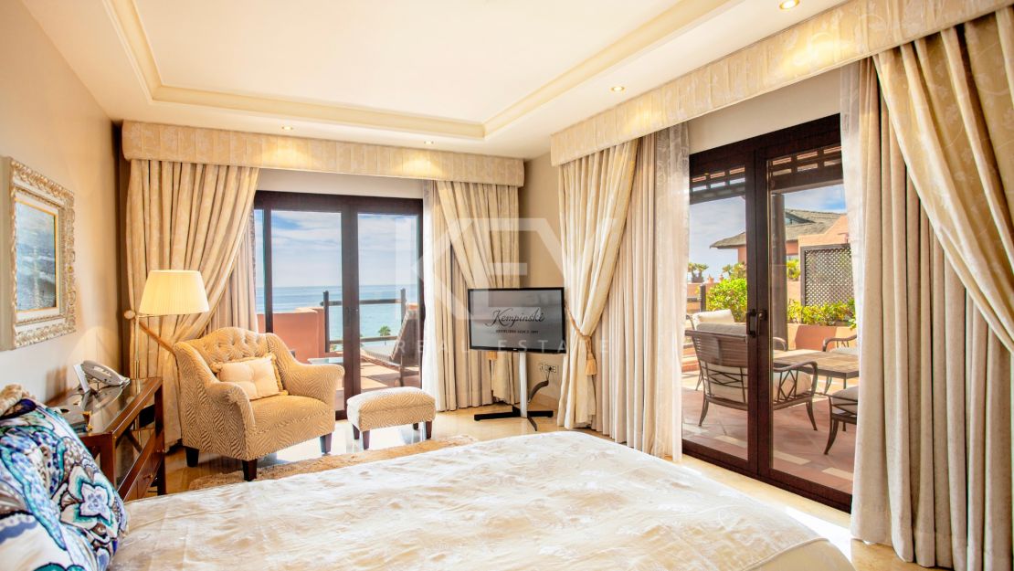 Stunning front line beach luxury penthouse in Kempinski resort for sale on the New Golden Mile, Marbella