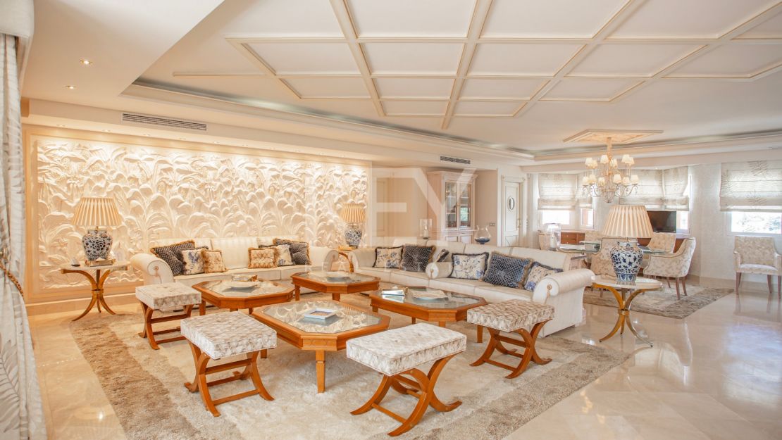 Stunning front line beach luxury penthouse in Kempinski resort for sale on the New Golden Mile, Marbella