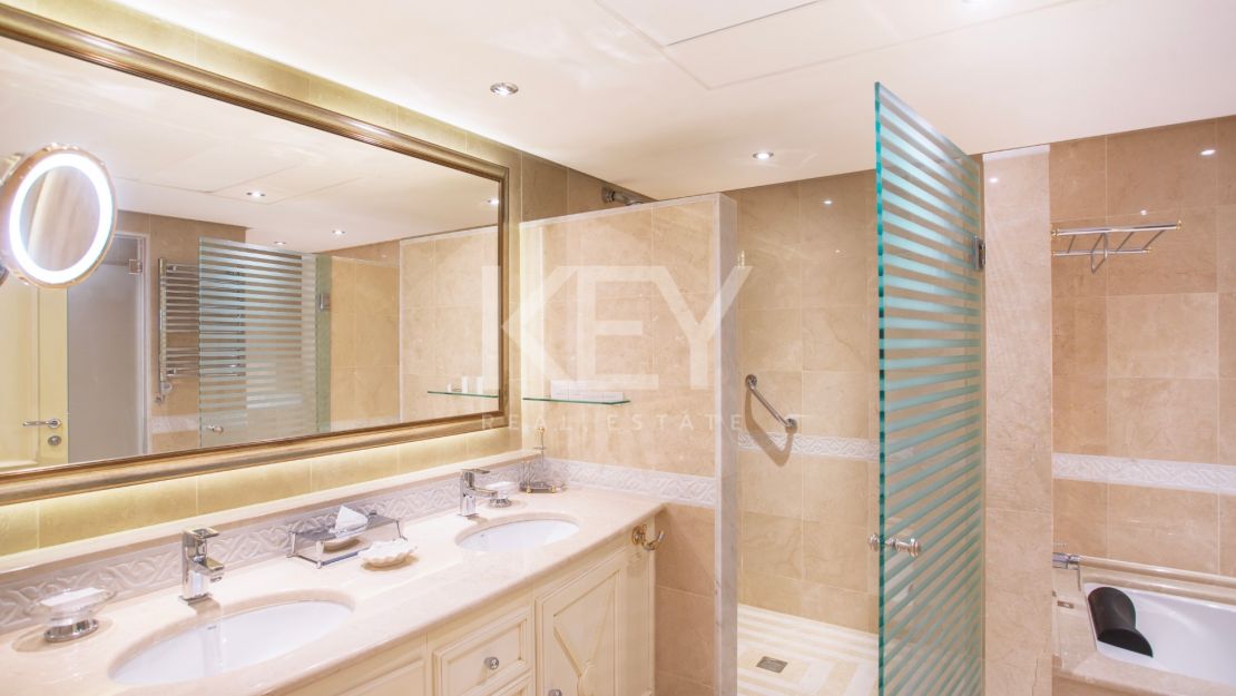 Stunning front line beach luxury penthouse in Kempinski resort for sale on the New Golden Mile, Marbella